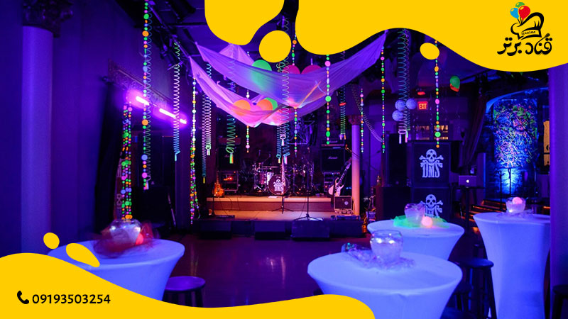 تزیین با استفاده از وسایل تولد بلک لایت